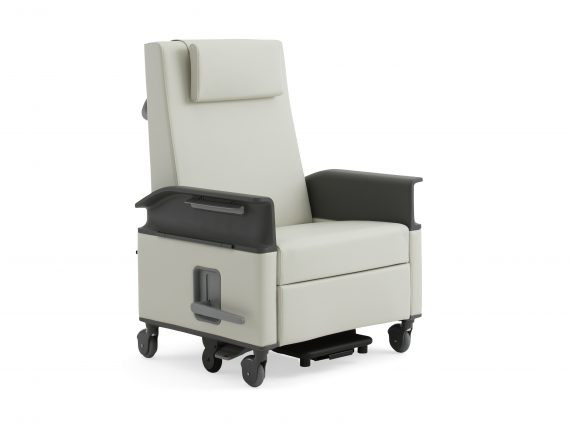 A white Empath patient chair on white background.
