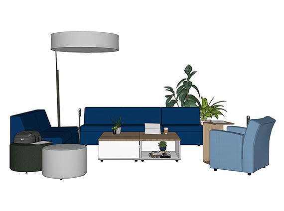 3D imagen of Social Lounge