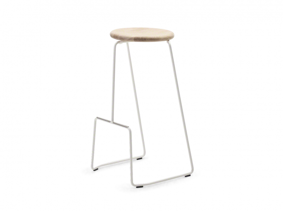 Tiki Low Stool with wood seat